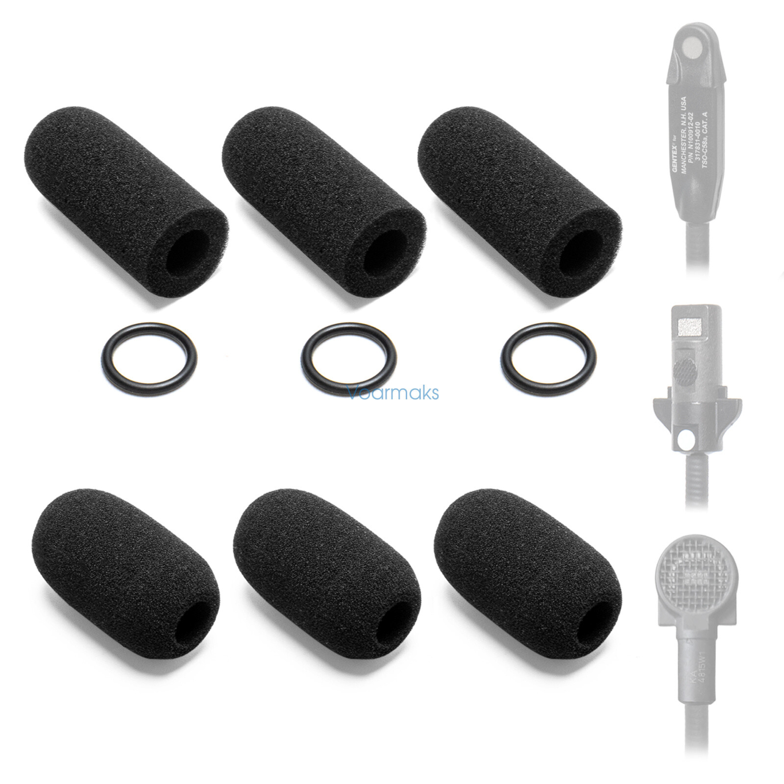 6 Pack Foam Mic Covers For BOSE A20/A10/A30 High-Density Windscreen