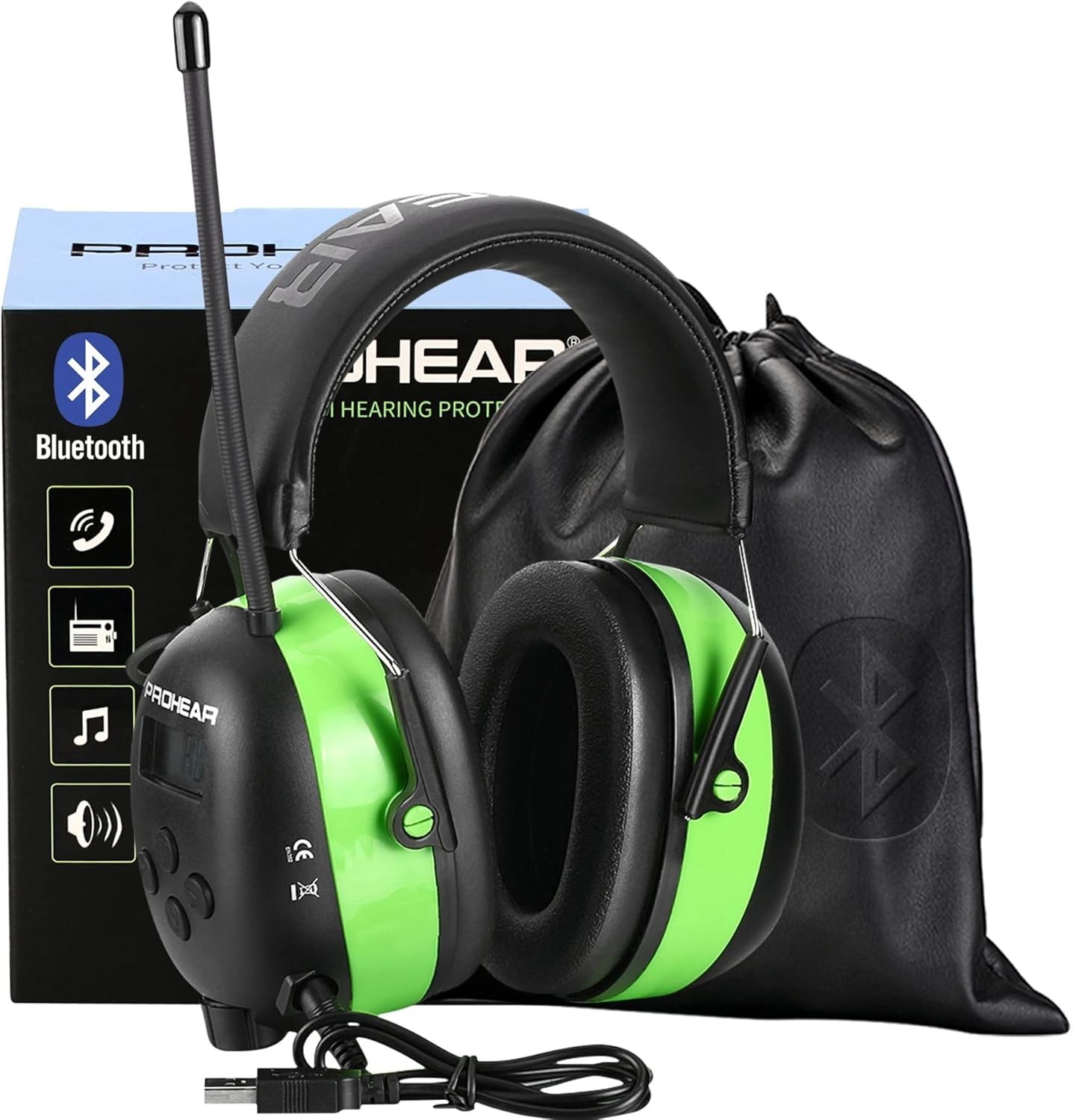033 Upgraded 5.4 Bluetooth Hearing Protection AM FM Radio Headphones, Noise R…