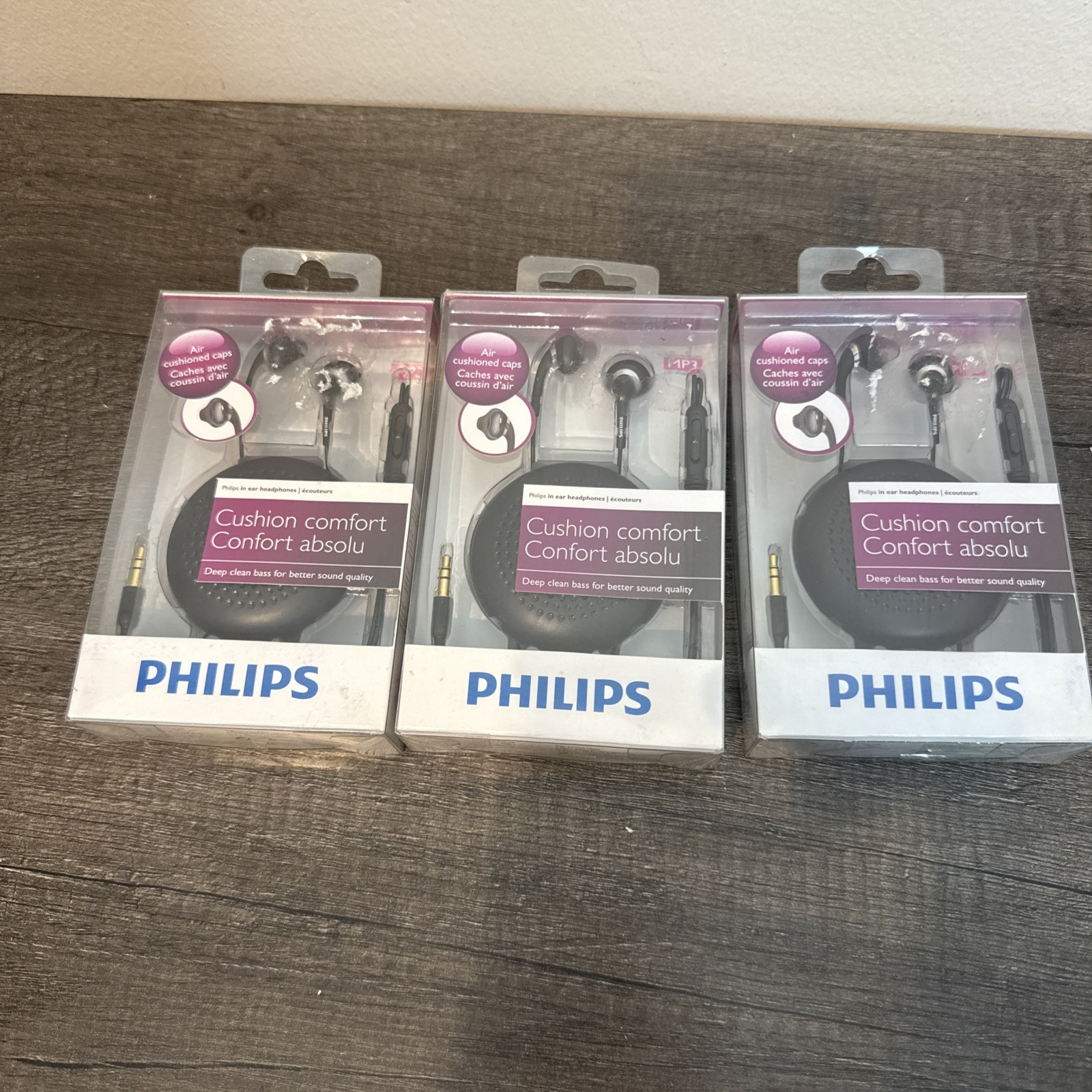 Philips SHE4500 WIRED 3.5mm In-Ear Earbuds Headphones Cushioned Lot Of 3