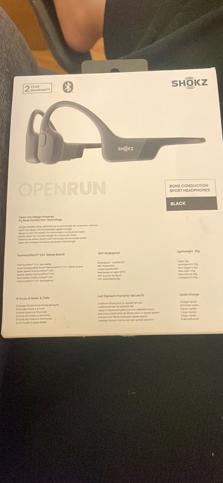 Shokz OpenRun Wireless Bone Conduction Headphones – Black (S803BK)