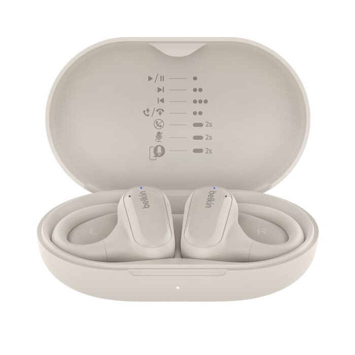 Belkin Open-Ear Earbuds | iPhone Compatible | Secure Ear Hooks for Gym & Running