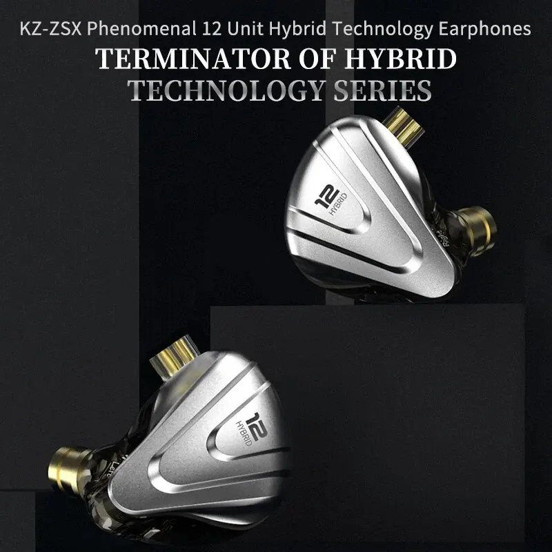 KZ ZSX 1DD 5BA Hybrid 12 Drivers HIFI Bass Earbuds In Ear Monitor Noise