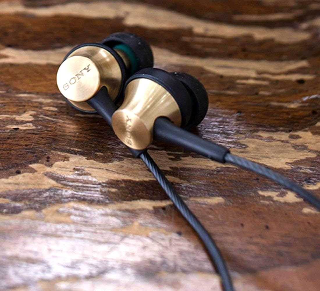 Sony MDR-EX650AP Closed Dynamic In-Ear Headphones Mic Brass Earbud Brown F/S
