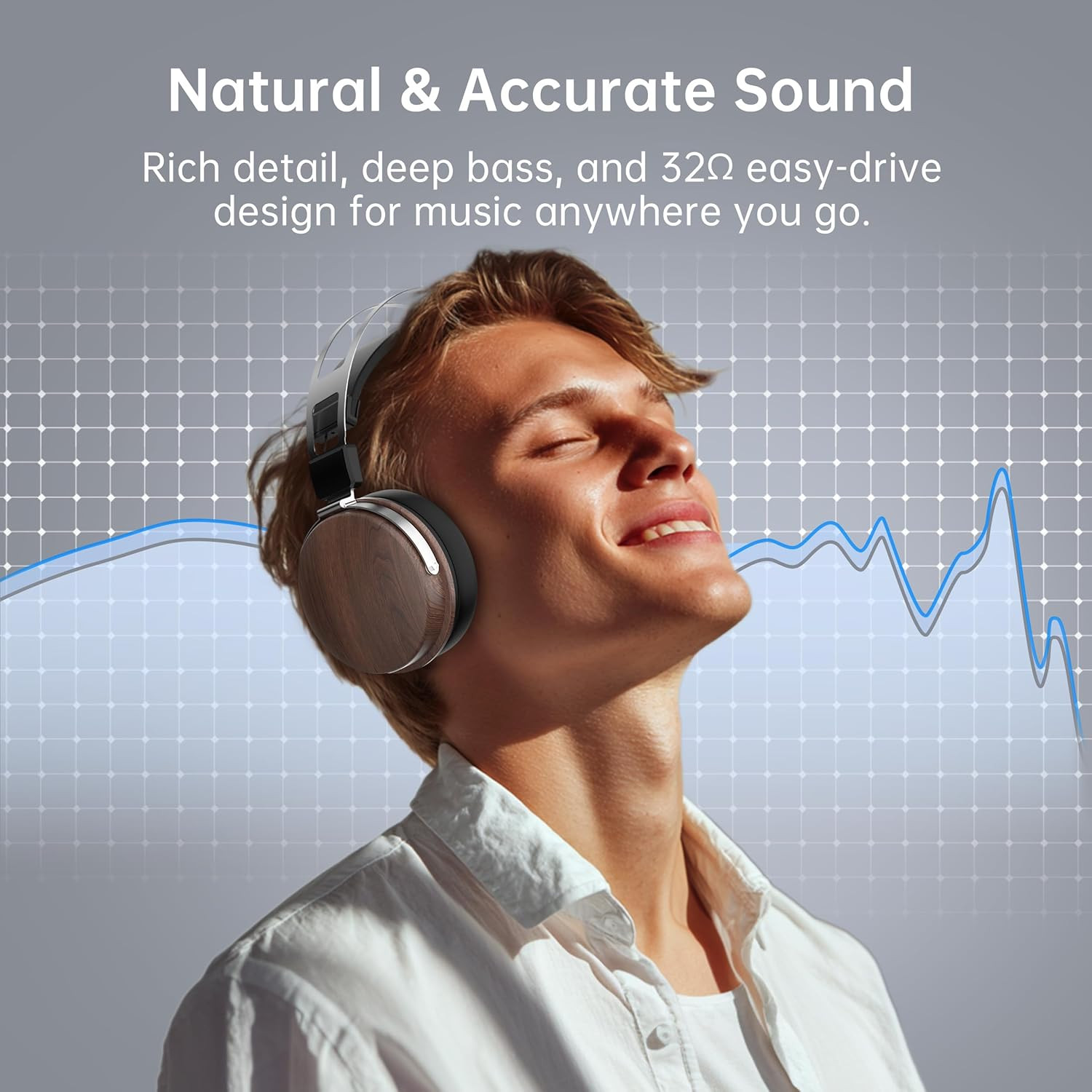 Wired Studio Headphones with 32Ω, Professional Over-Ear Monitor Headset for Reco