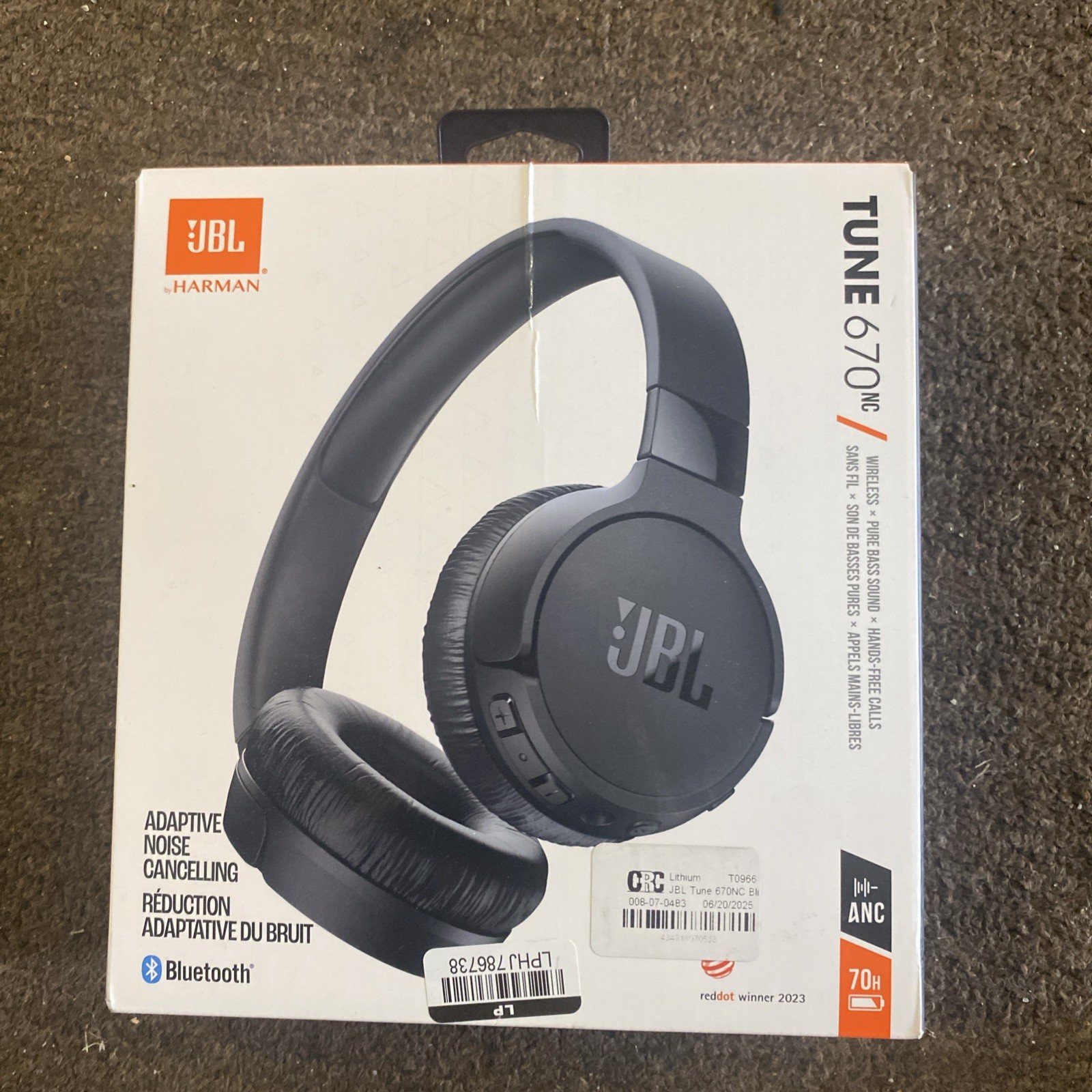 JBL Tune 670NC Active Noise Cancelling Bluetooth Headphones – Black FSC C140546
