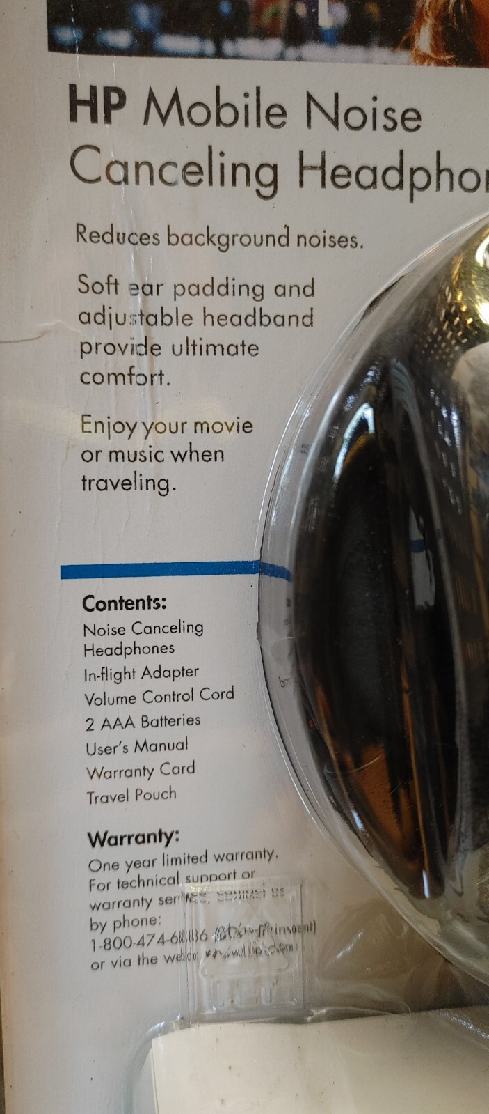 HP Mobile Noise Cancellation Headphones NIB GF552AA Canceling Hewlett Packard