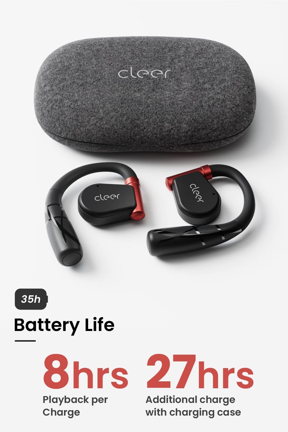 Ultra Lightweight Open Ear Bluetooth Headphones with 35 Hours Playtime