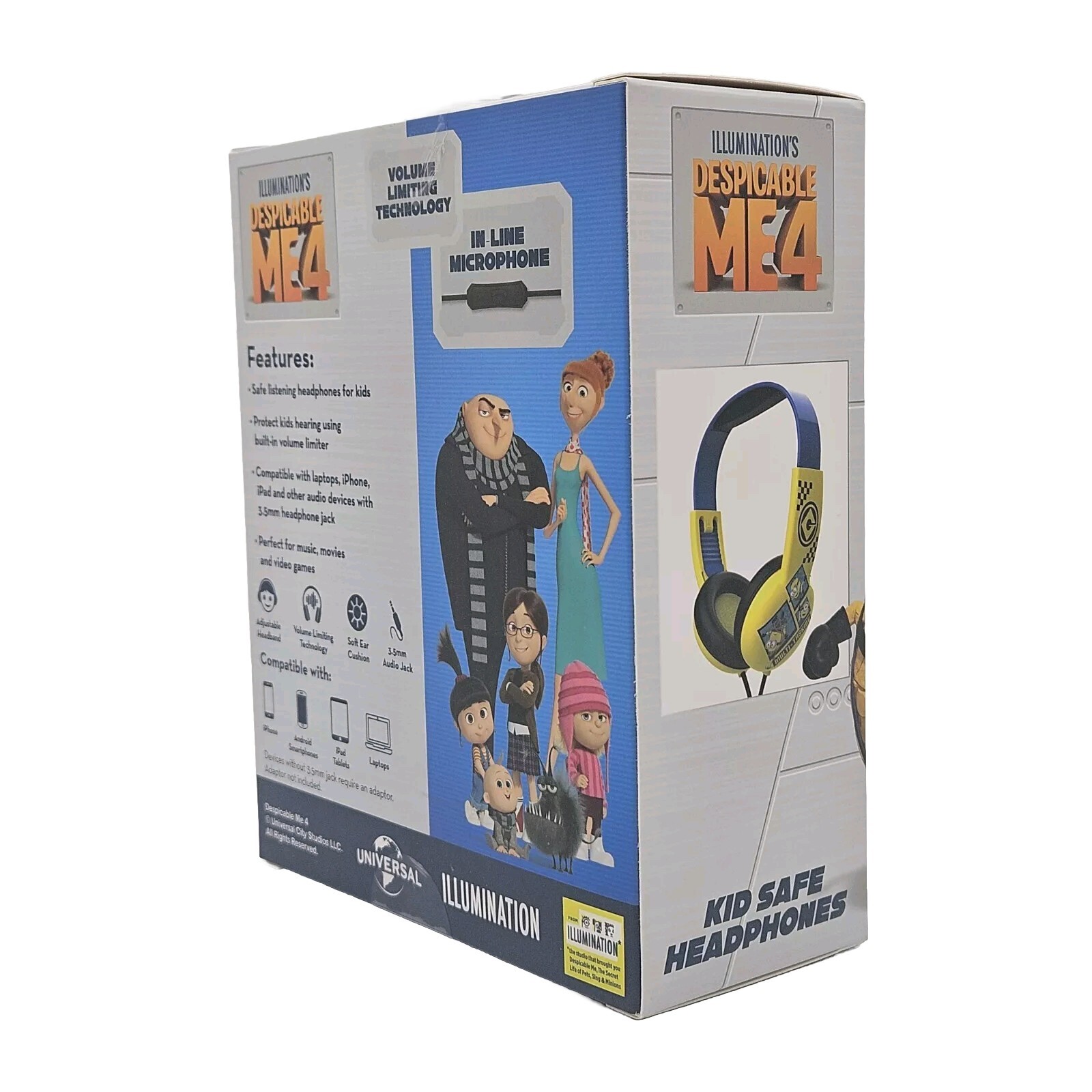 Despicable Me Headphones Kods Safe Volume Limiting Age 6+ Volume Limiting