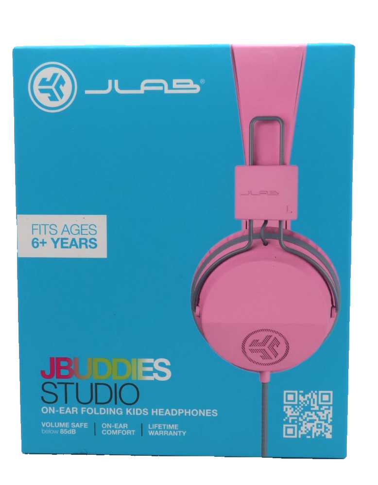 JLab Jbuddies Studio Bluetooth Wireless On Ear Folding Kids Headphones Pink NEW!