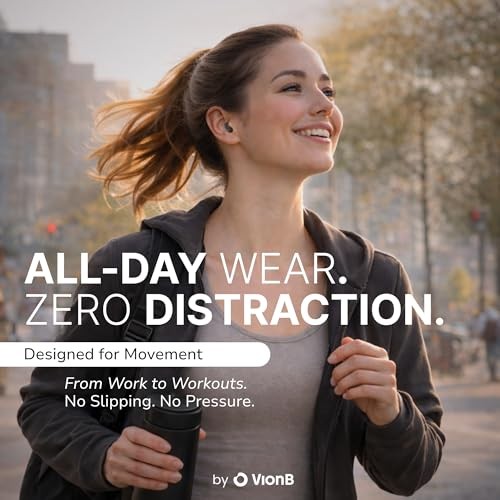 VionB Air Invisible Earbuds Wireless Bluetooth 5.4 for Small Ears, Matte Onyx