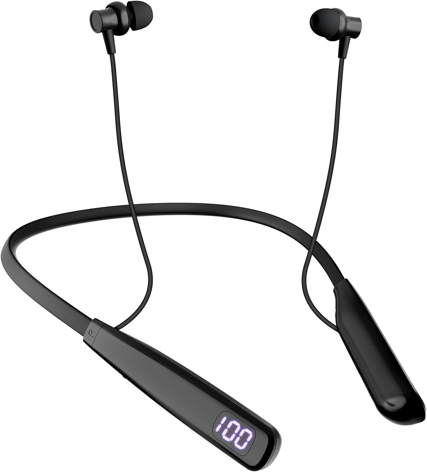 Neckband Bluetooth Earbuds, Wireless 5.3 Headphones 80Hrs BLACK
