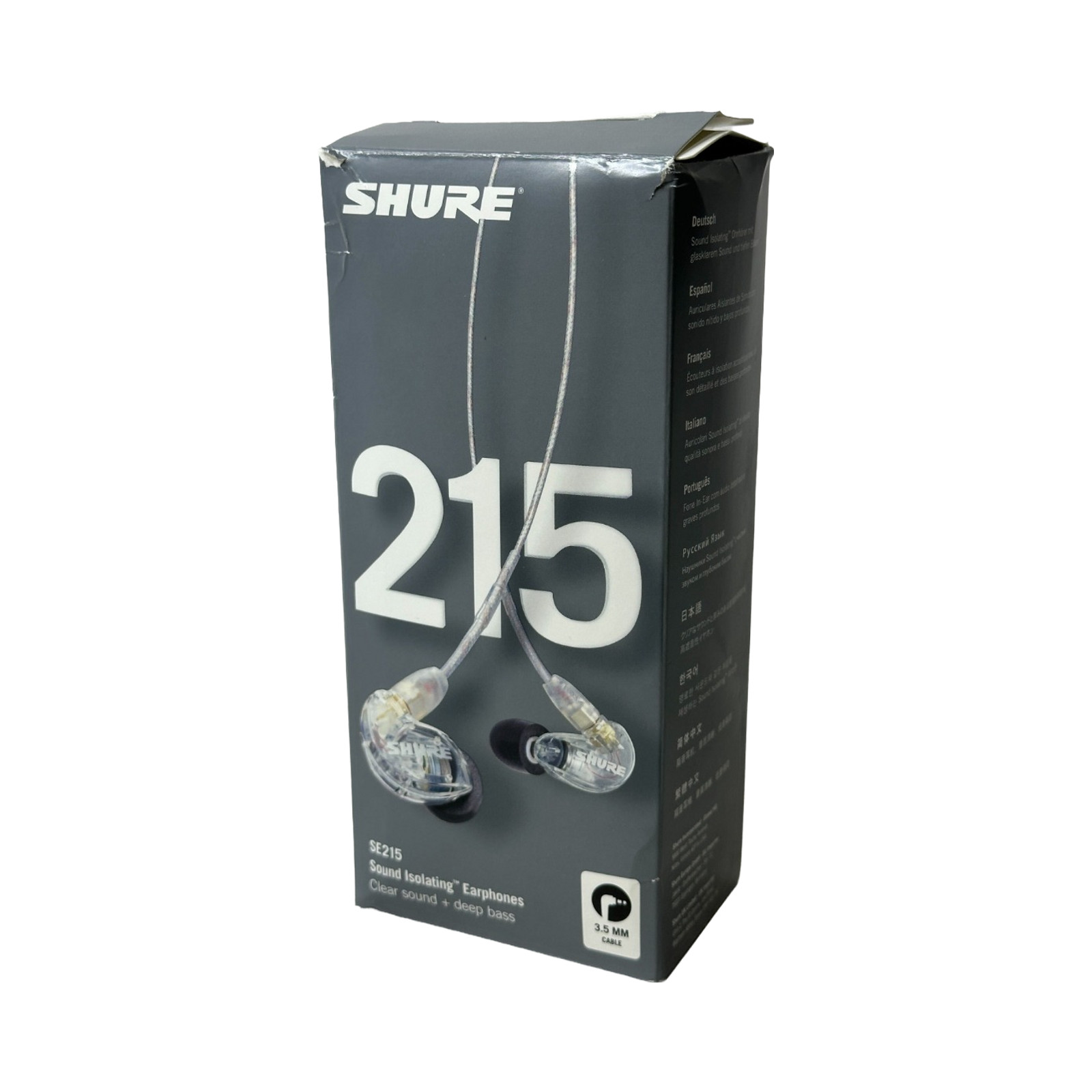 SHURE SE215-CL Sound Isolating In-Ear Headphones Earphones IEM Earbuds CLEAR
