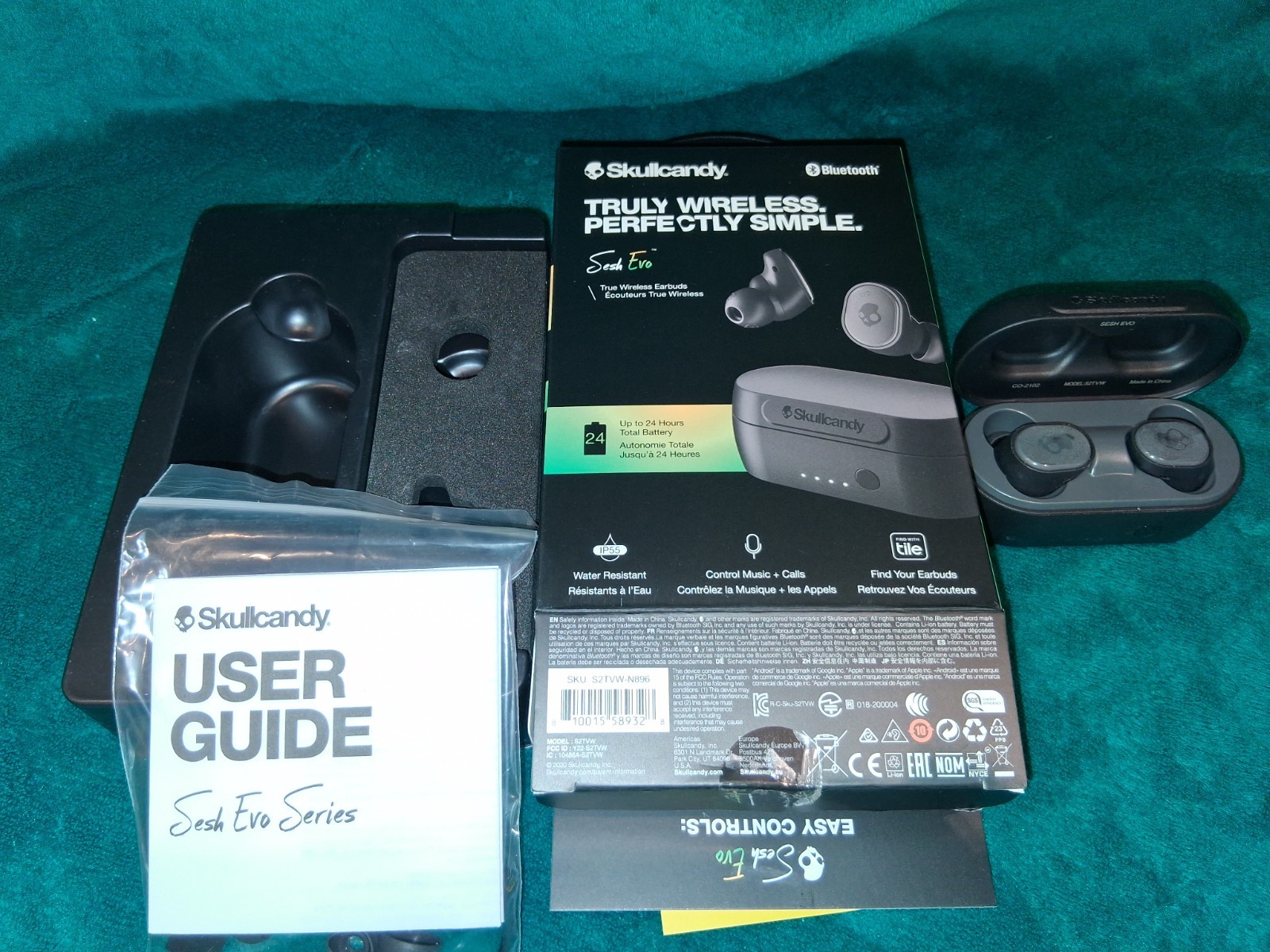 Skullcandy SESH ANC Wireless In-ear Bluetooth Earbuds (New – Open Box)-BLACK