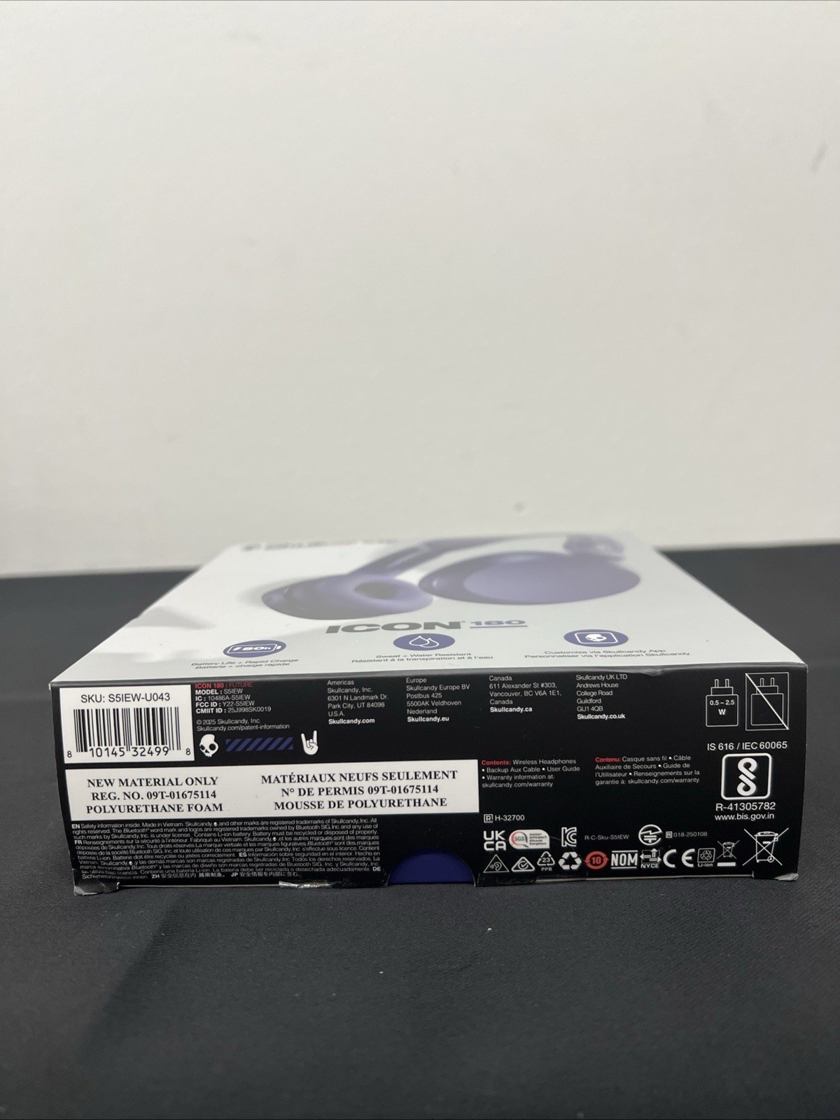 Skullcandy Icon 180 Wireless On-Ear Headphones – Purple NEW