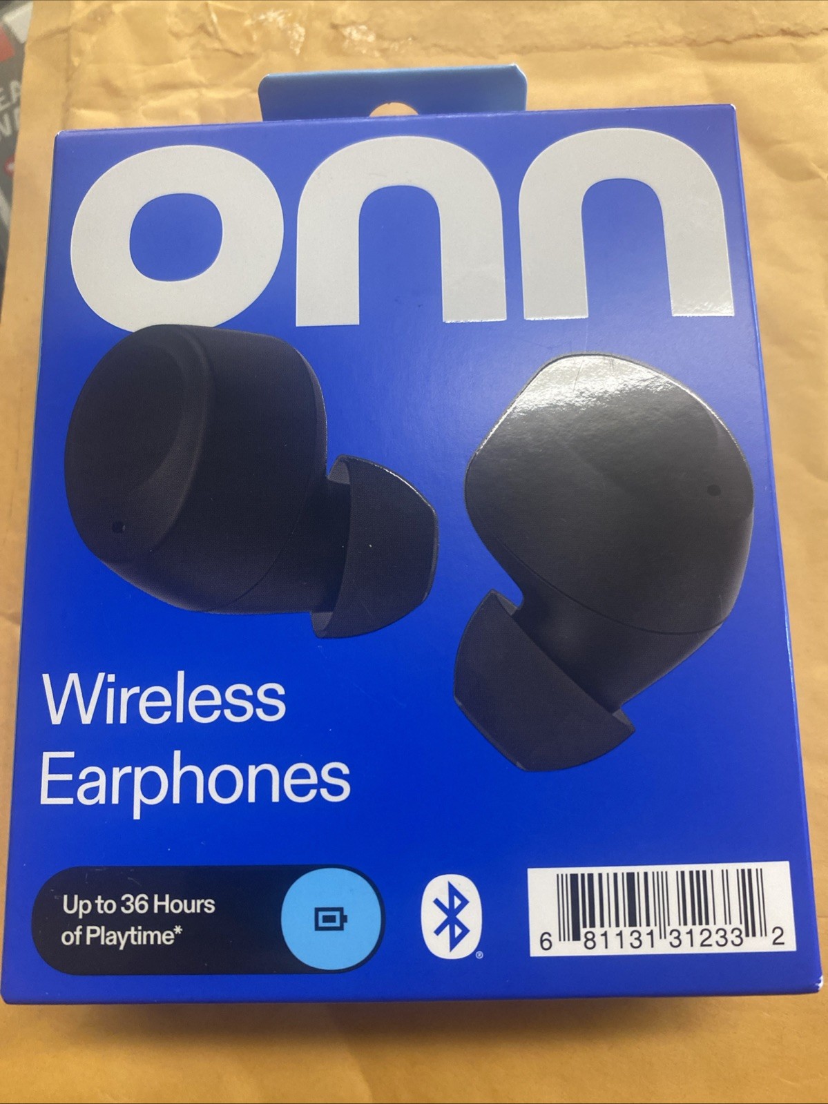 onn Bluetooth Wireless Earphones w/Charging Case and Touch Controls, Black