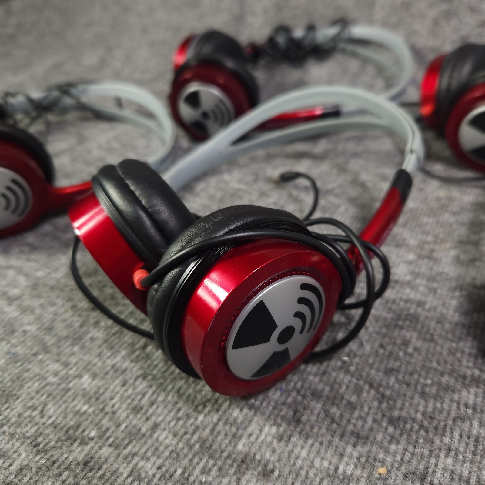 Lot Of 5 iFrogz EarPollution Toxix On-Ear Headphones Red 3.5mm Jack Working