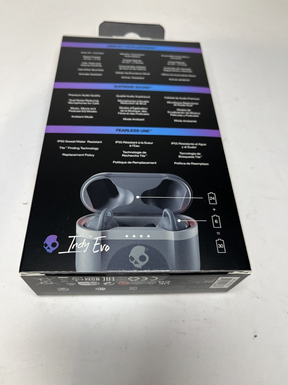 NEW SKULLCANDY INDY EVO TRUE WIRELESS EARBUDS BLUEOOTH GRAY SEALED!