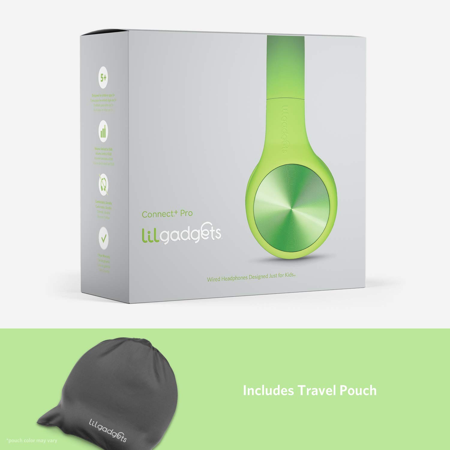 LilGadgets Connect+ Pro Wired Kids Headphones for School with Microphone, Vol…