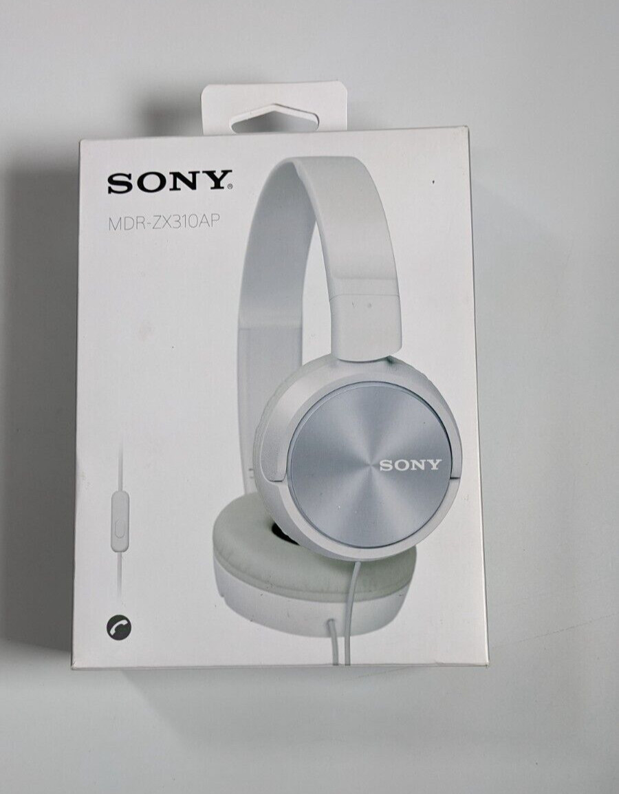 Sony MDR-ZX310AP On-Ear Headphones with Microphone- White
