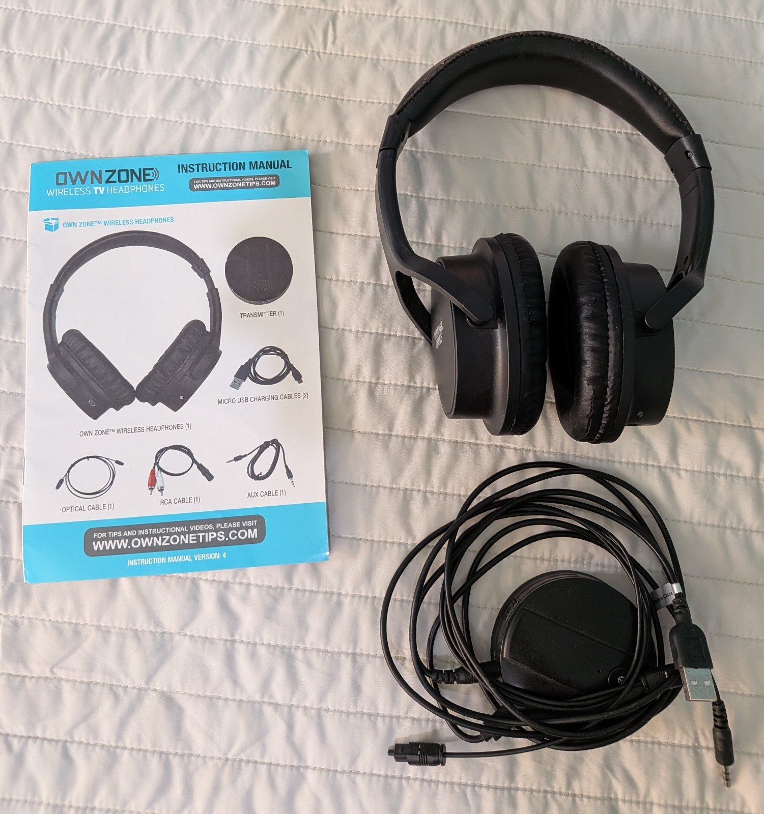 Sharper Image WN011112 Own Zone Wireless TV Headphones Transmits 100ft FAST Ship