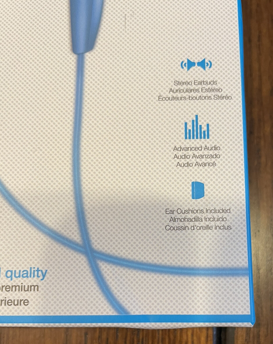 New! COBY VERSE Earbuds / Headphones for Phone / MP3 / iPod / iPad – Blue