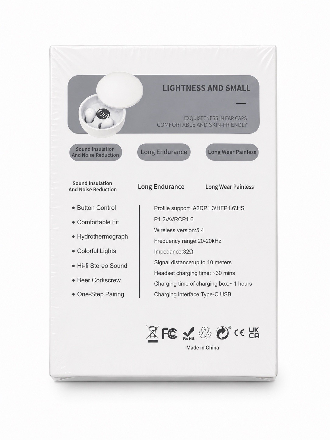 SK26 Bluetooth In-Ear Earbuds, Touch Control, Lightweight, Wireless Headphones