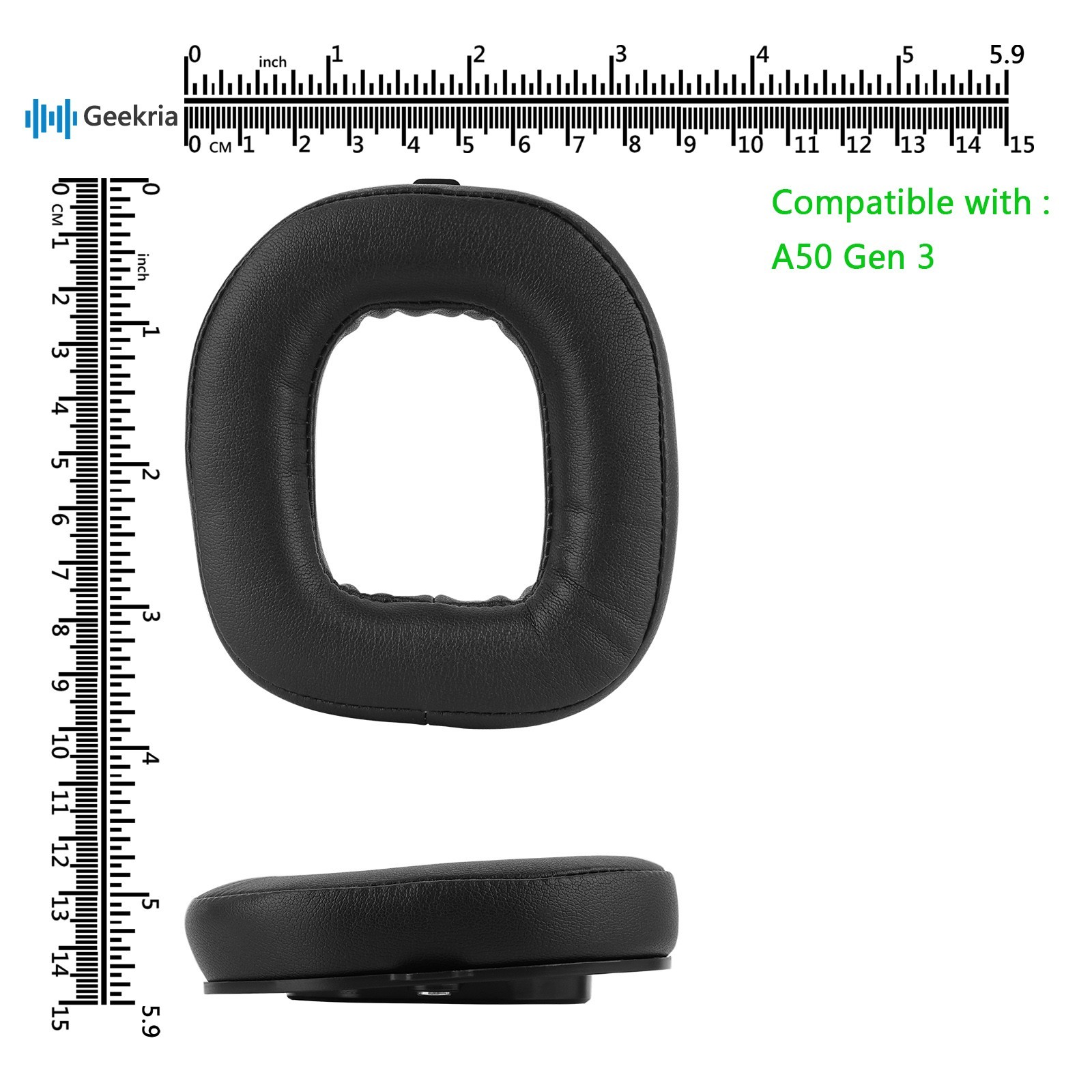 Geekria Protein Leather Ear Pads for Astro A50 Gen 3 Headphones (Black)
