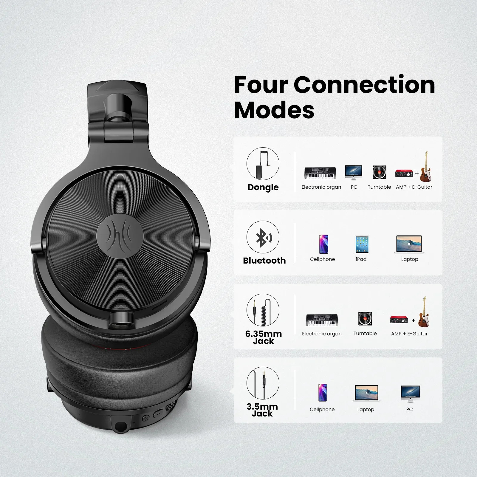 OneOdio Studio Max1 Bluetooth Headphones Wireless DJ Headset 120H Battery LDAC