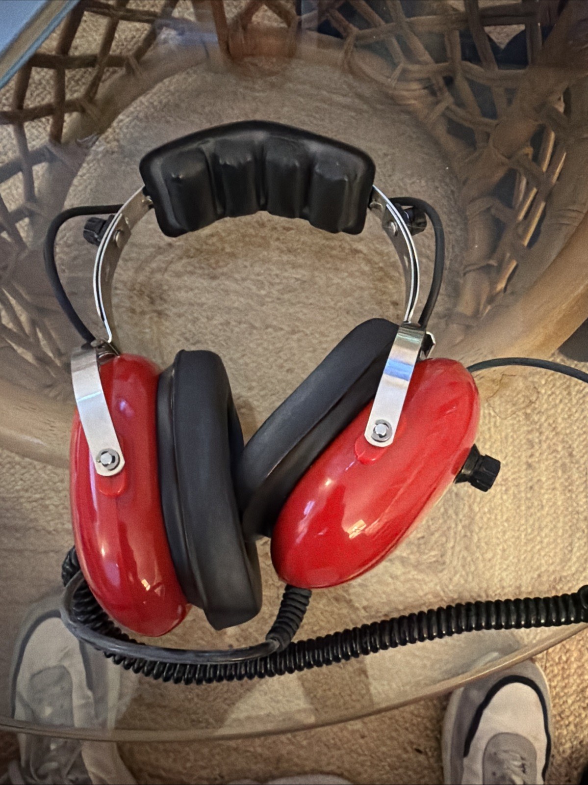 TPE Racing Electronic Red Racetrack Headphones / Headset w/Volume Control F