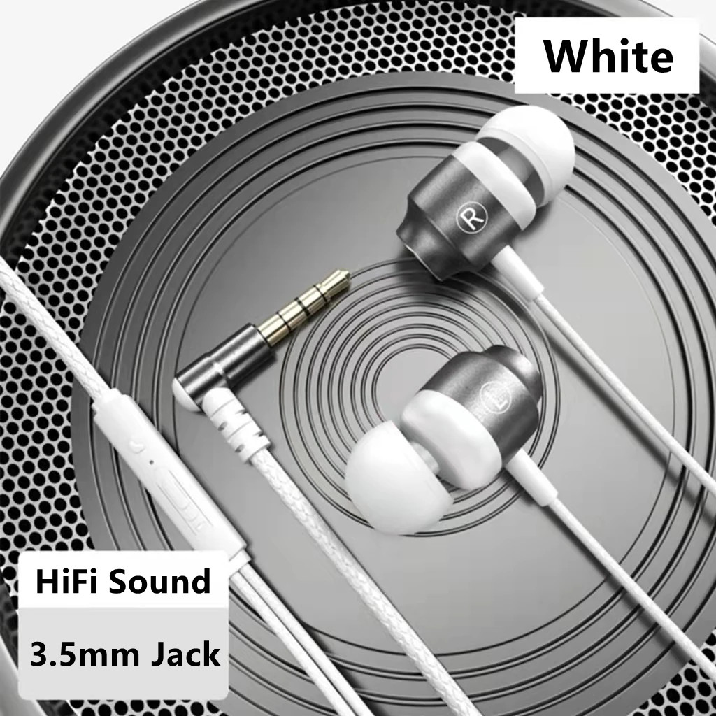 Metal Wired Earphones 3.5mm Type C HiFi Stereo Gaming HD Mic Noise Reduction