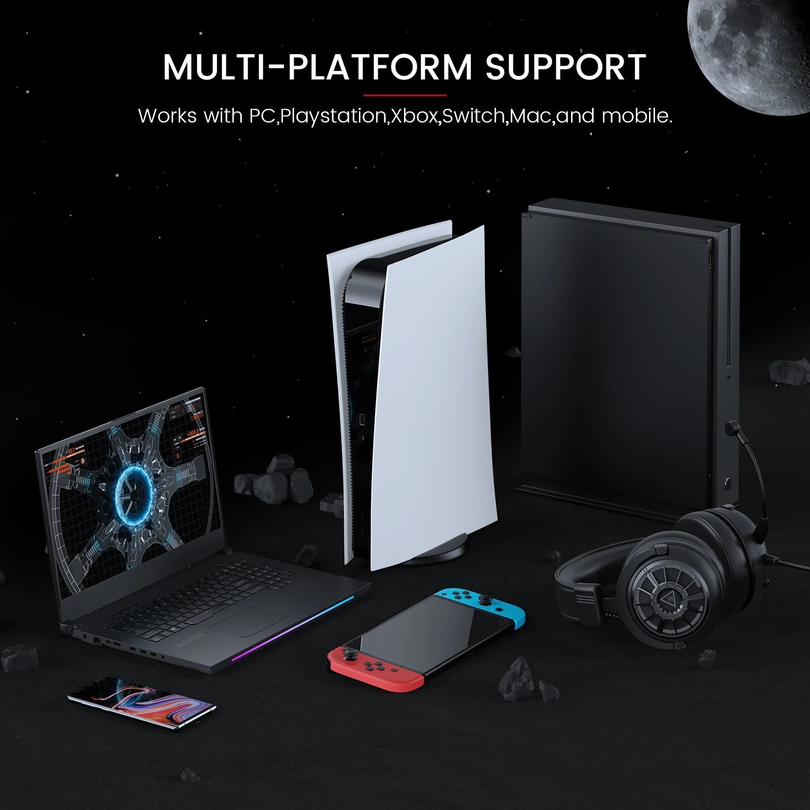 E5000 Gaming Headset with Microphone for PC, 3.5mm Wired Headset Gamer, 3D Ster