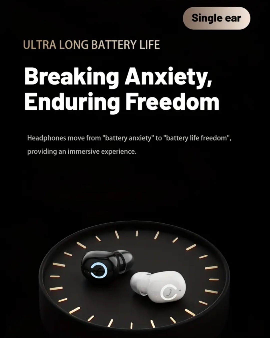 Wireless sports earphone, | Long battery life, Compact, Music, Calls, Gym, Work.