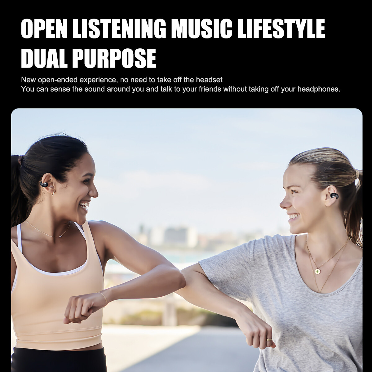 2023! Bluetooth v5.3 Wireless Earbuds Ear Clip Headphones Sport Open-Ear Headset