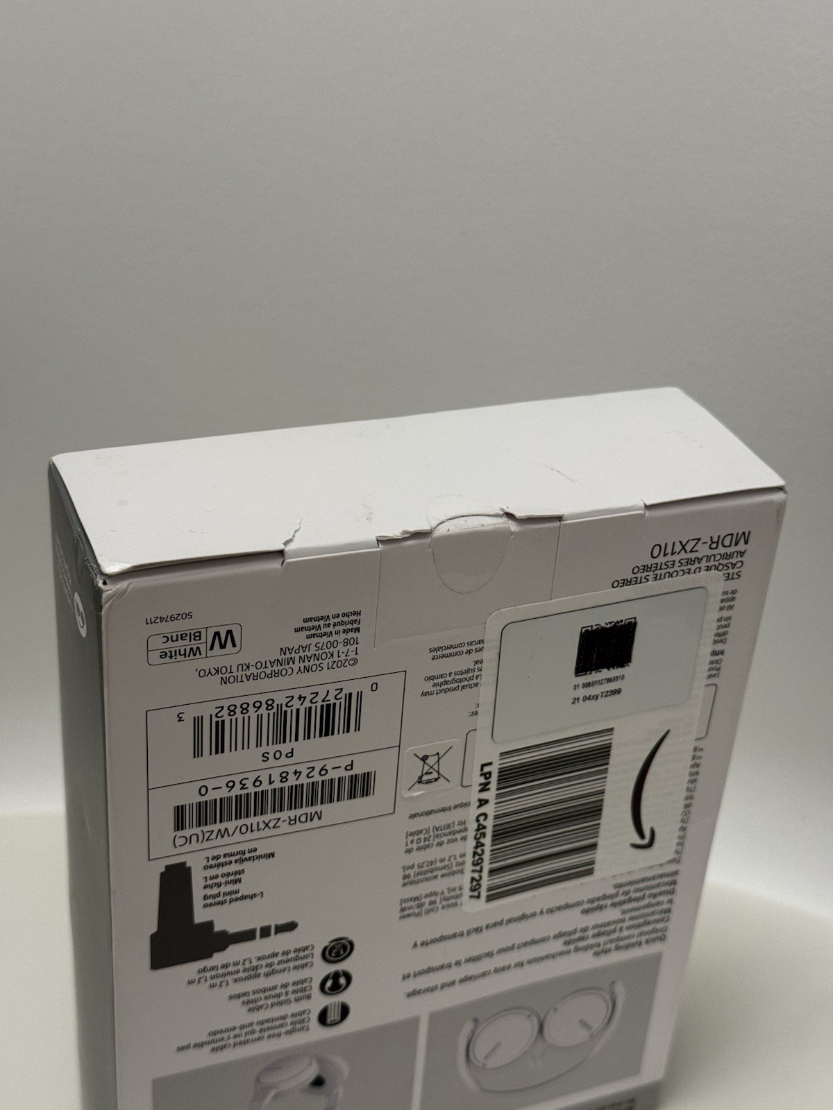 Sony MDRZX110/WHI ZX Series Stereo Headphones, MDR-ZX110 White