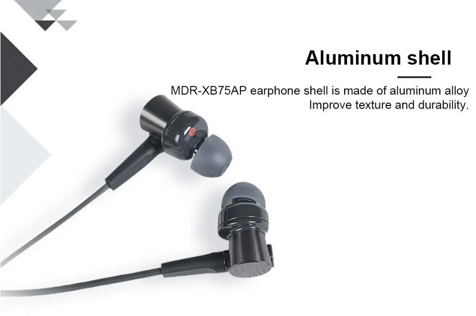 SONY MDR-XB75AP Bass Booster In-Ear Headphones with In-Line Mic Black