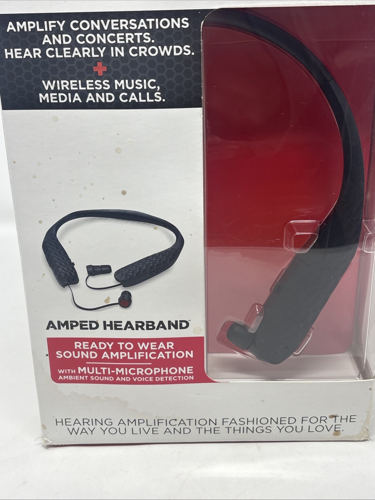 Lucid Hearband Black Bluetooth Earbud Sports Neckband Amplifier Music, Calls