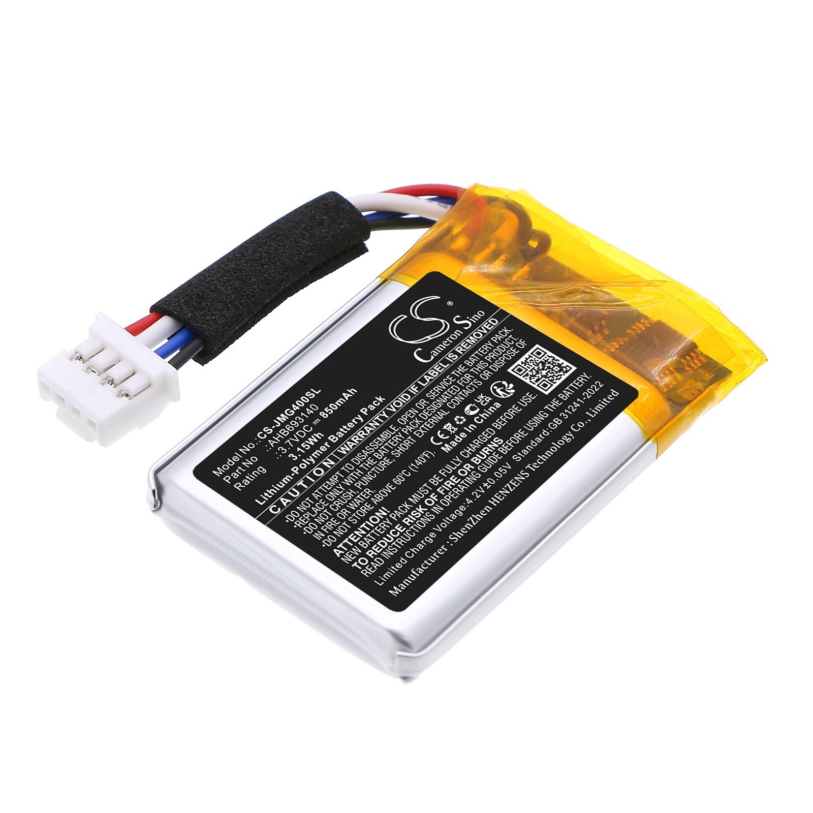 BATTERIE 3.7V 850mAh Type AHB693140 For JBL Go 4