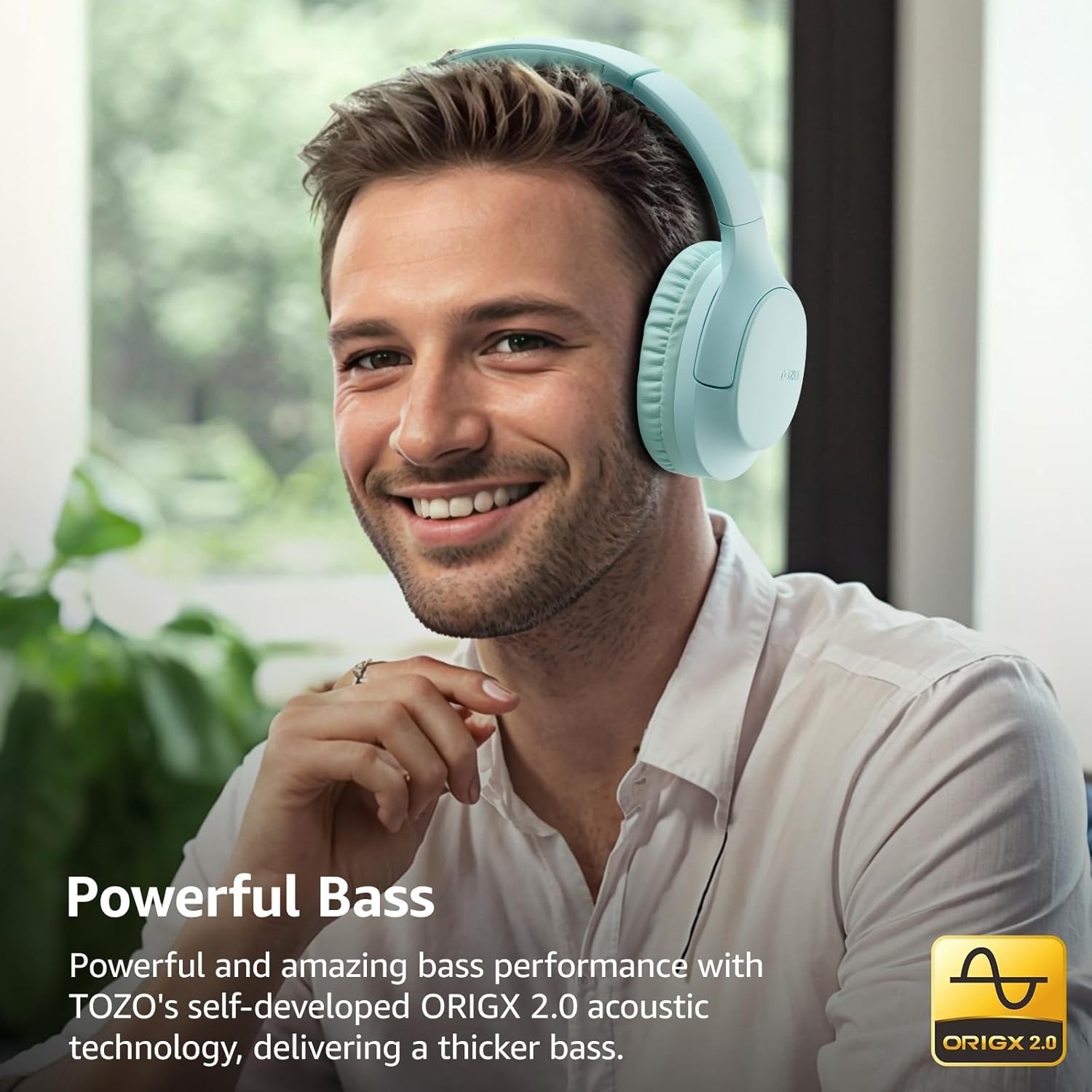 TOZO HA1 Bluetooth 5.4 Over Ear Headphones, 70H Playtime With Mic, Foldable Wire