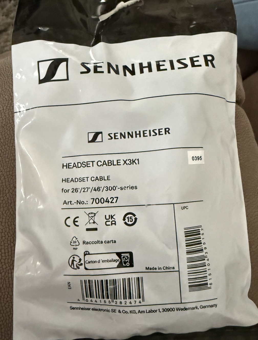 Sennheiser HMD 26 Dual-Ear On-Ear Headset with Dynamic Microphone – Brand New