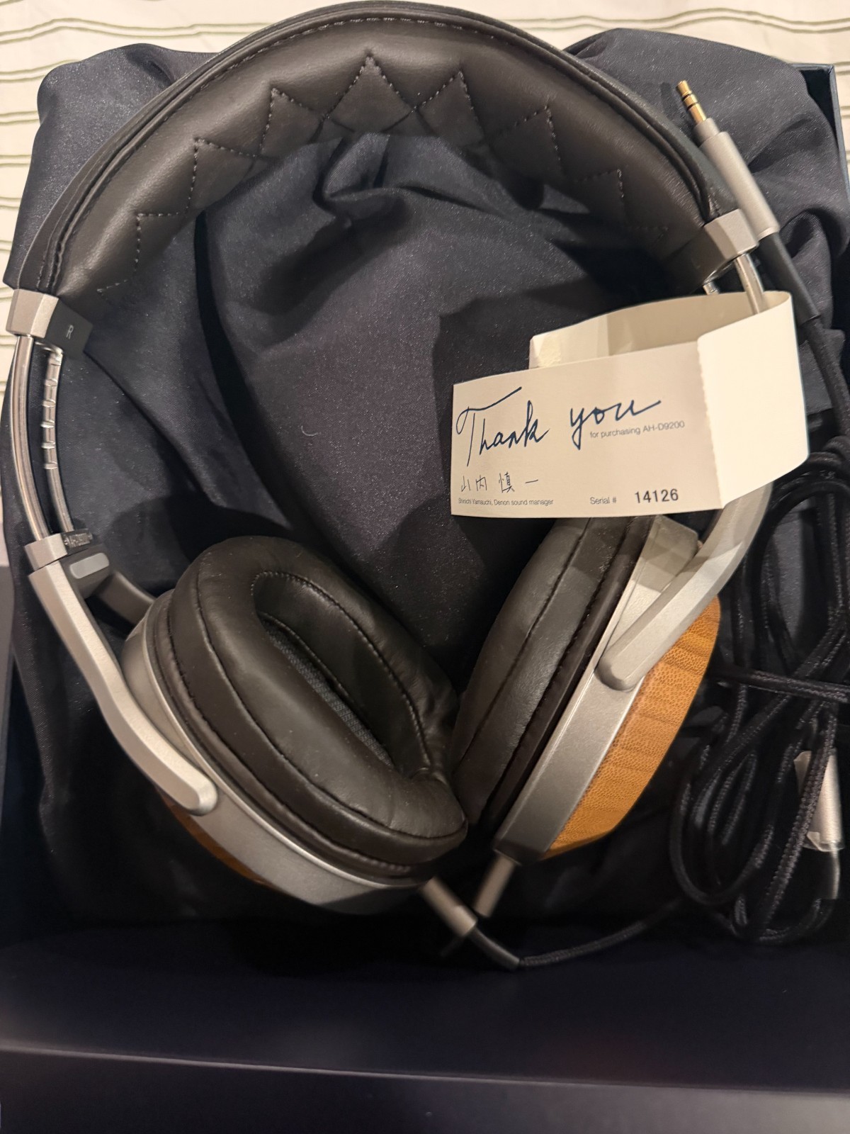 Denon AH-D9200 Bamboo Over the Ear Headphones Black/Brown
