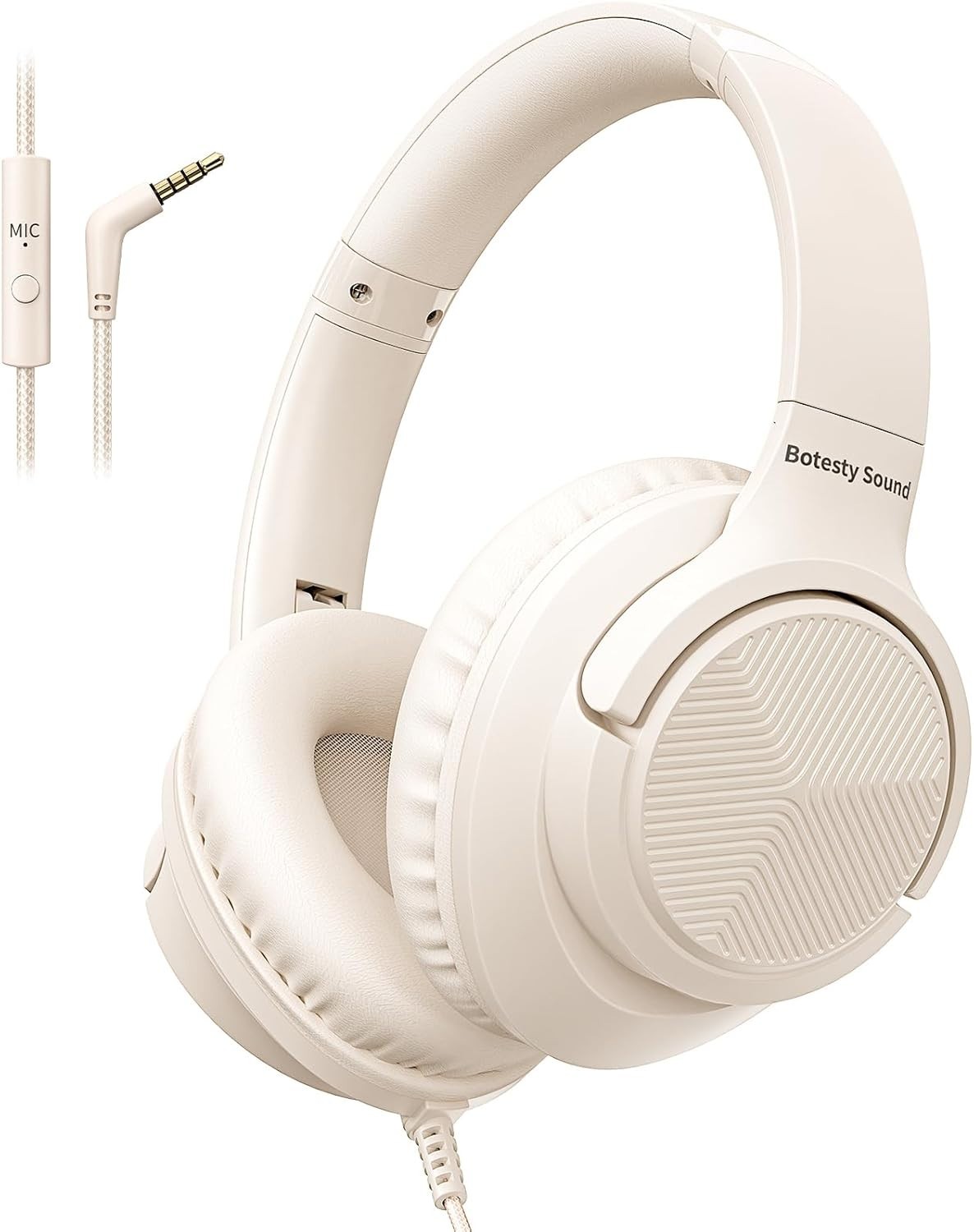 Headphones Wired with Microphone, Over Ear Foldable 3.5mm Plug in Headphones …