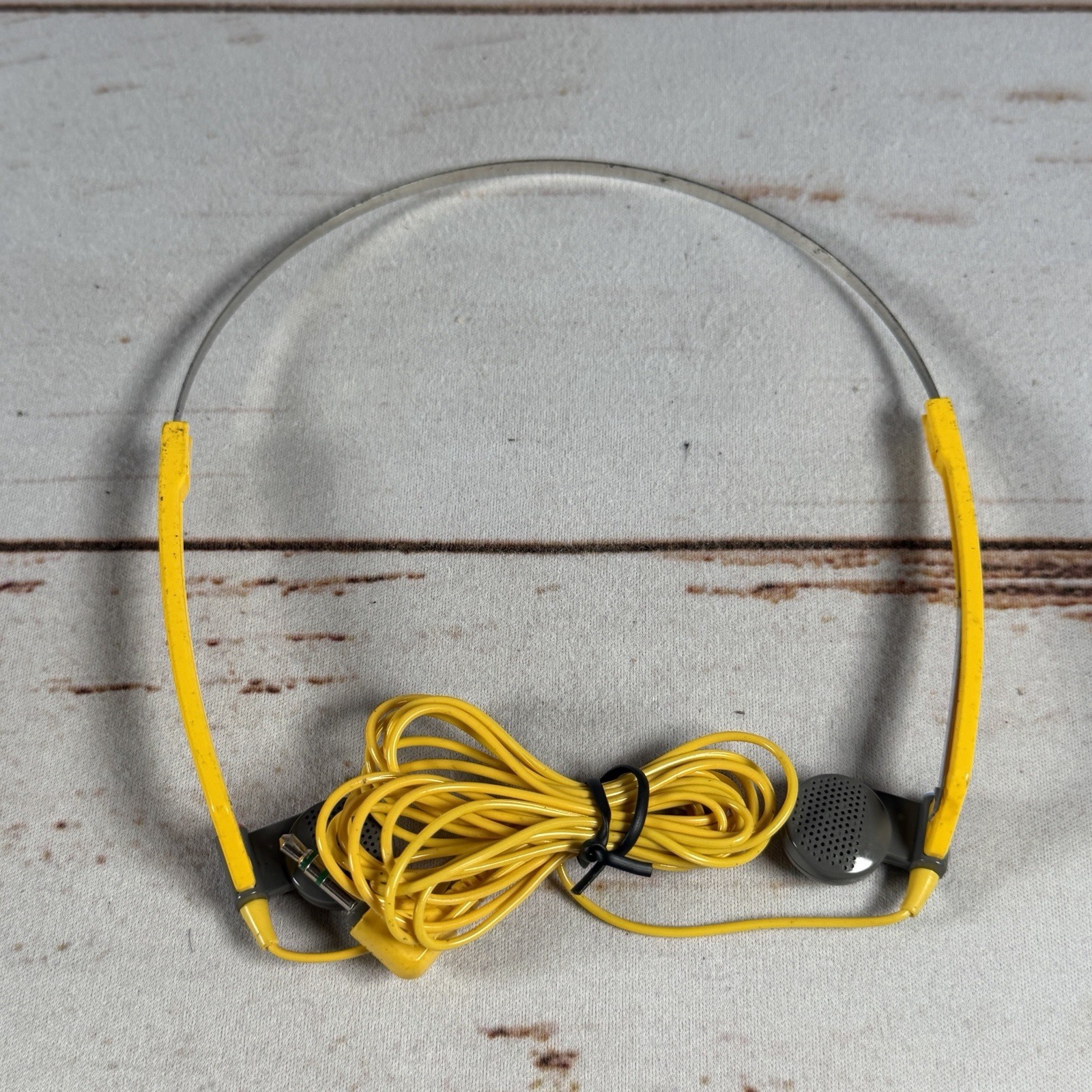 SONY Vintage MDR-A15 Yellow Sports Folding Headphones Walkman 1980s Used