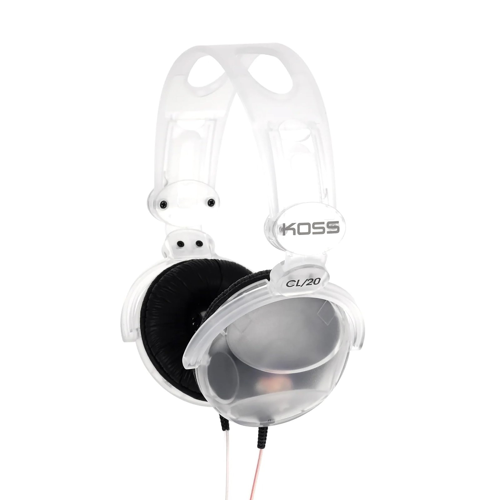 CL/20 Clear Transparent On-Ear Headphones, Retro Look, 3.5mm Plug, Adjustable…