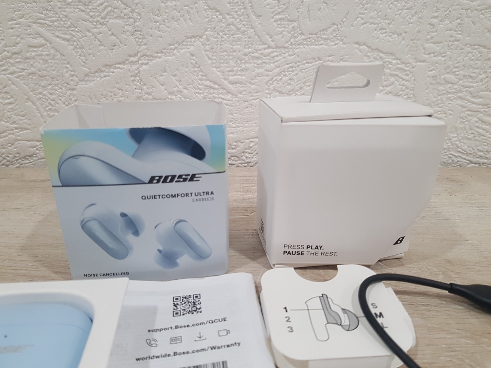 Bose QuietComfort Ultra Wireless Noise Cancelling In-Ear Earbuds Moonstone Blue