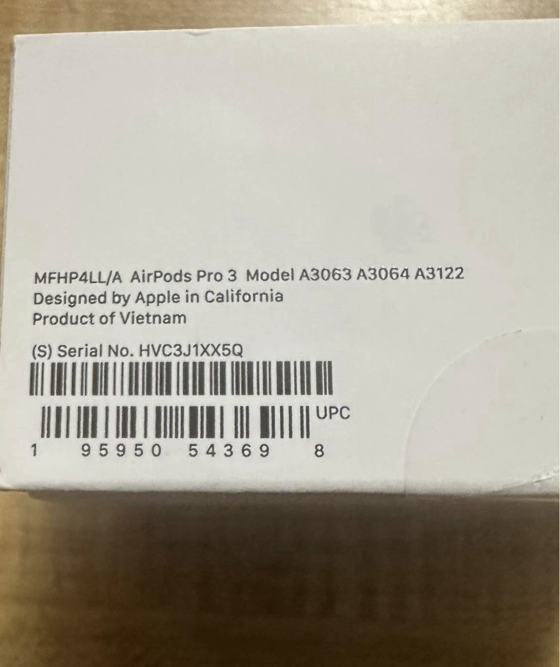 Apple AirPods Pro 3 In-Ear Wireless Bluetooth Earbuds White MFHP4LL/A