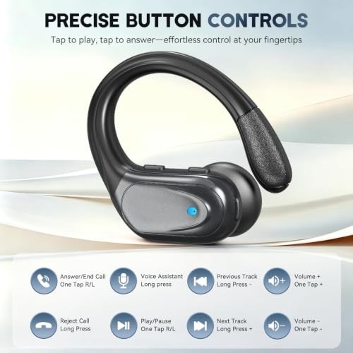Wireless Earbuds, Sports Bluetooth Headphones, Noise Canceling Ear Buds Black