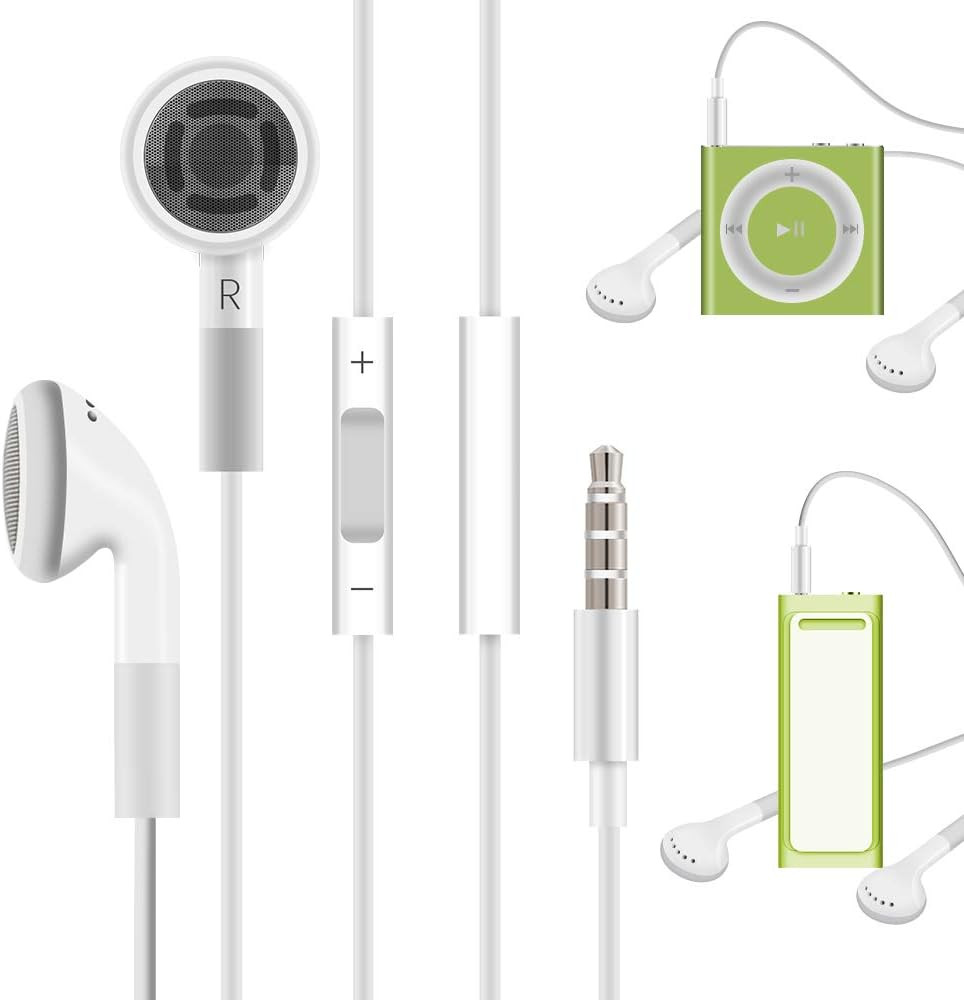 3.5Mm Earphone Earbuds Headphones with Remote for Shuffle 2 3 4 5 6, Touch 2G 3G