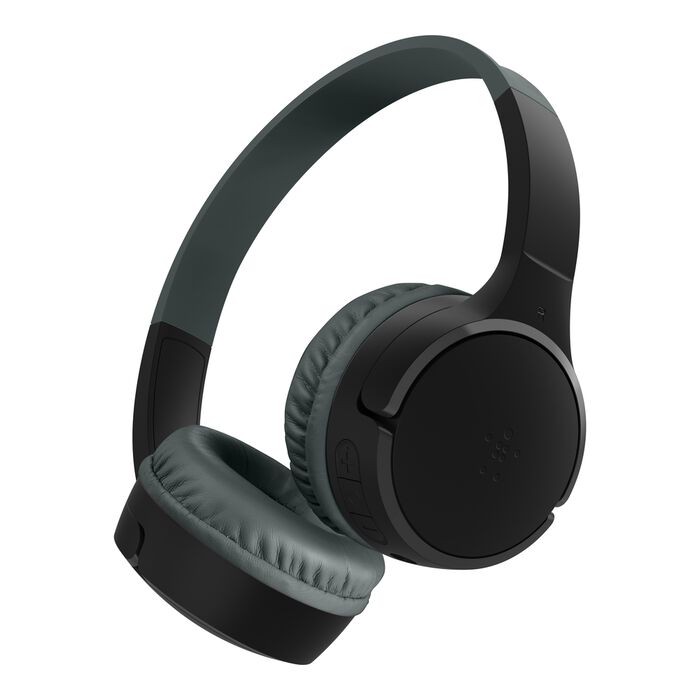 Belkin Wireless Kids Headphones, Volume Safe, 30H Fast Charge, School, Black