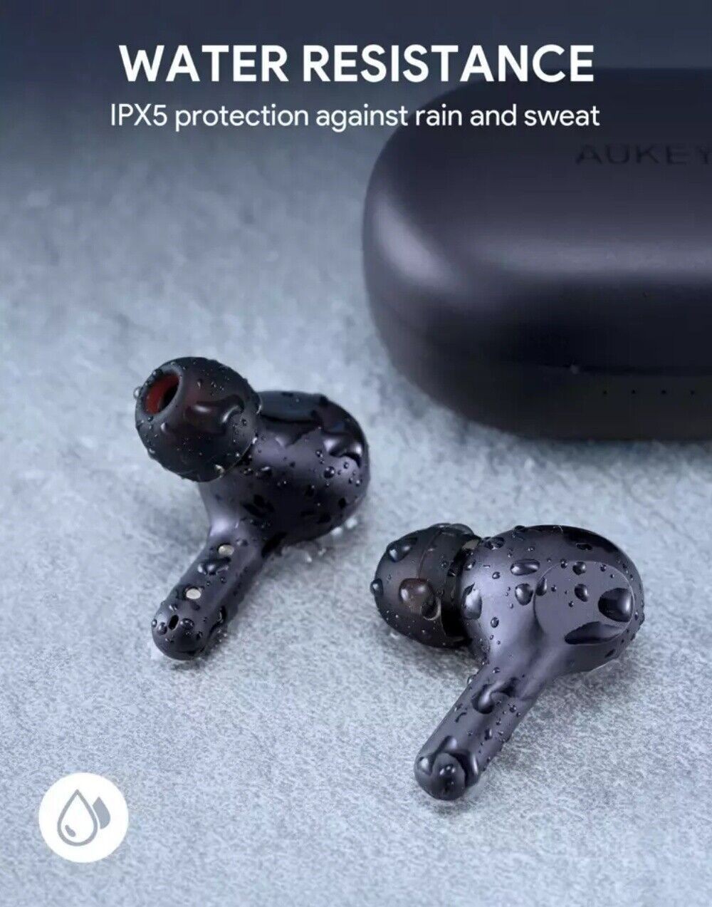 True Wireless Earbuds Hi-Fi Stereo Bluetooth 5 Headphones IPX5 Water Resistance