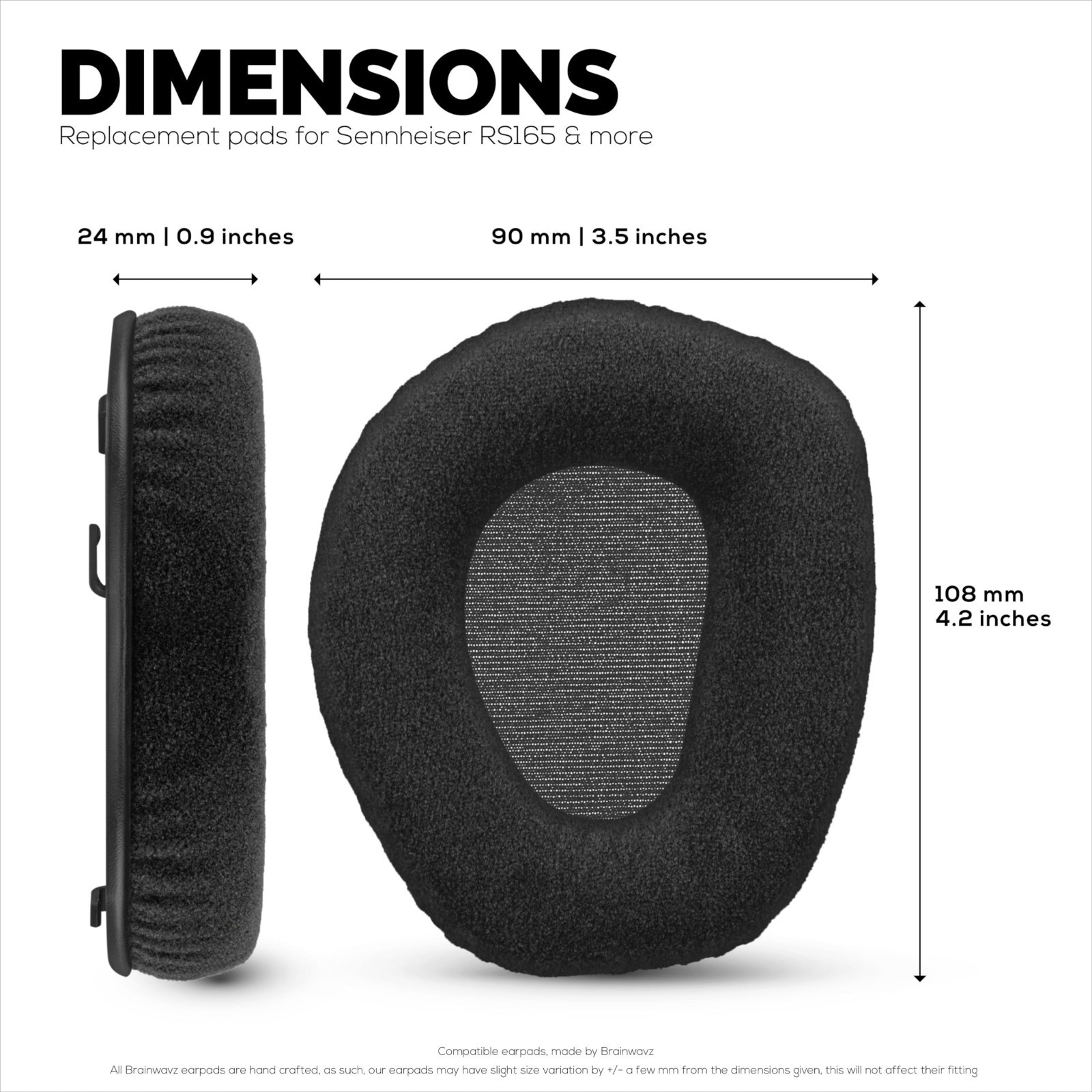 Replacement Velour Earpads for RS165 RS175 RS185 RS195 Headphones – Soft Foam Ea